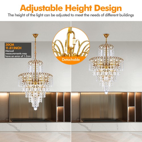 Kronleuchter Kristall K5 Deckenleuchte Deckenlampe Lüster Pendelleuchte Gold - Image 4
