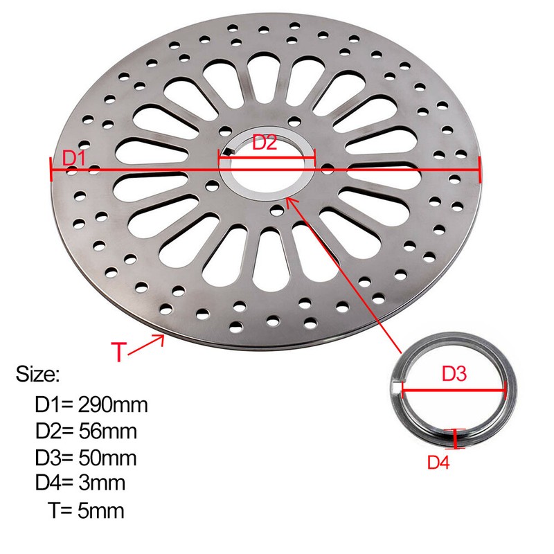 290mm Bremsscheibe Vorne passend für Harley Sportster Softail 00-15 Dyna 00-05 - Image 3