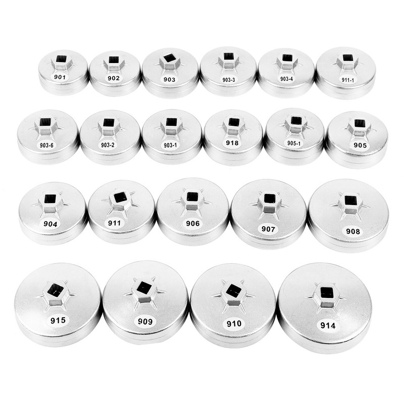 Set Alu Ölfilterkappen Satz Ölfilterschlüssel Druckguss 23tlg Ölfilter-Werkzeug - Image 3