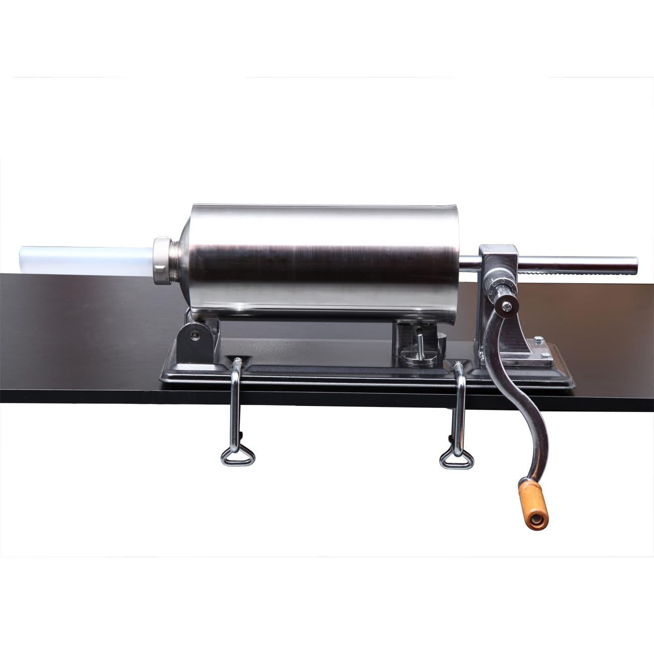 TRY-YEAN 4,8L Manuelle Wurstfüller Wurstmaschine, Edelstahl Wurstfüllmaschine mit 4 Stück Füllrohre 11mm 16mm 20mm 28mm, Wurstpresse mit Tischklemme für Zuhause Siber - Image 4