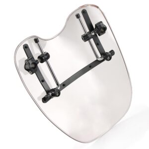 H-YEEU Motorrad Windschutzscheibe Windschutzabweiser fit für Harley Suzuki Honda Shadow Yamaha Kawasaki Cruiser Standards (braun, 17 inch)