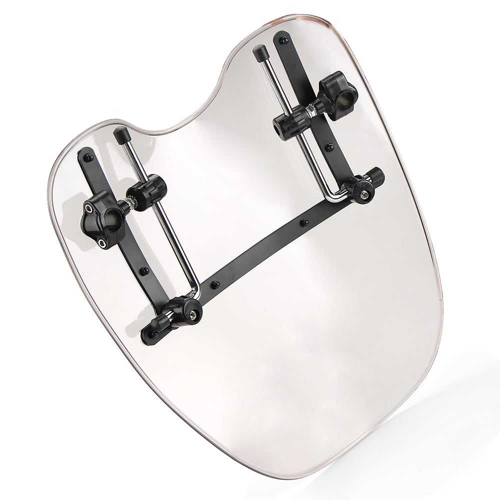 H-YEEU Motorrad Windschutzscheibe Windschutzabweiser fit für Harley Suzuki Honda Shadow Yamaha Kawasaki Cruiser Standards (braun, 17 inch)