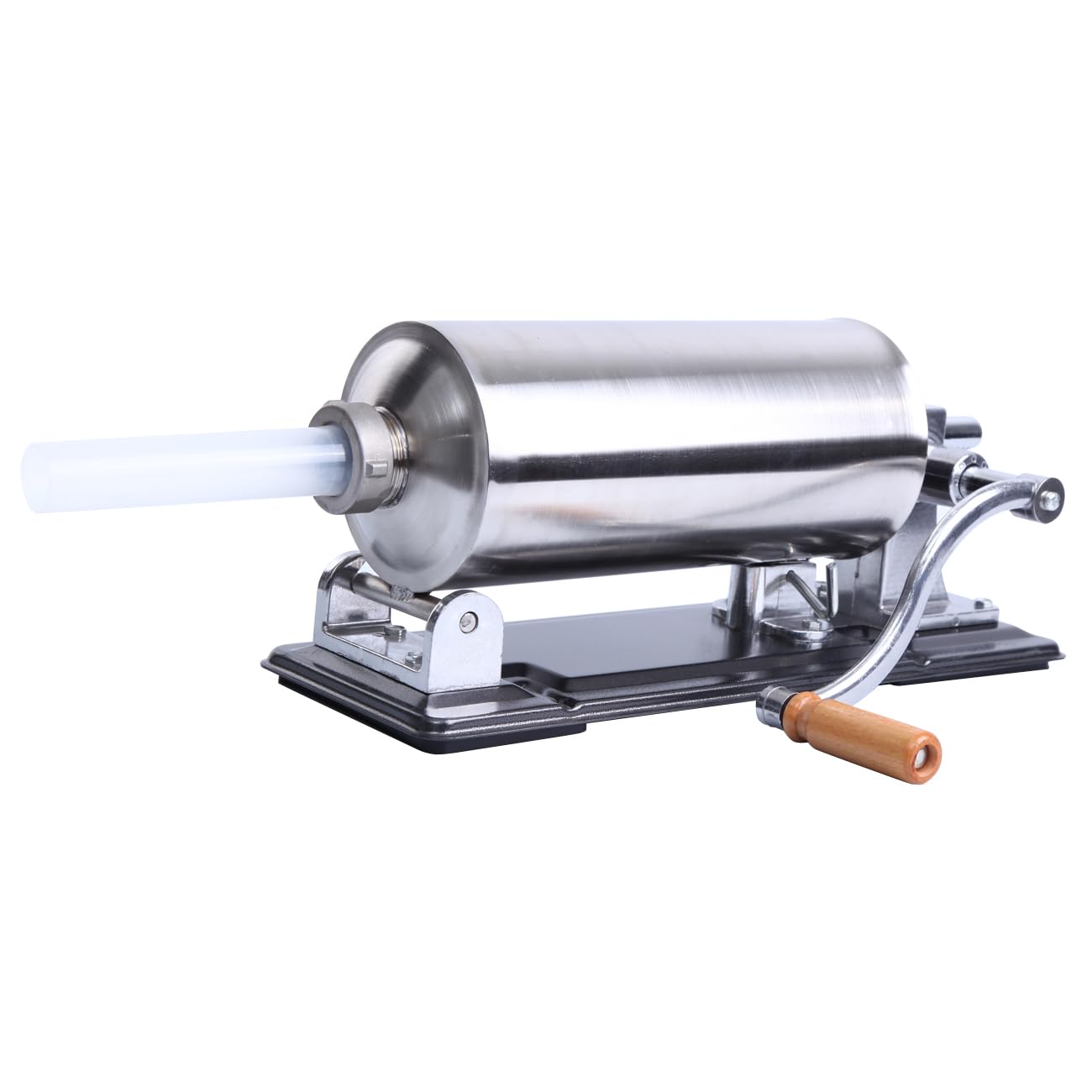 TRY-YEAN 4,8L Manuelle Wurstfüller Wurstmaschine, Edelstahl Wurstfüllmaschine mit 4 Stück Füllrohre 11mm 16mm 20mm 28mm, Wurstpresse mit Tischklemme für Zuhause Siber - Image 2
