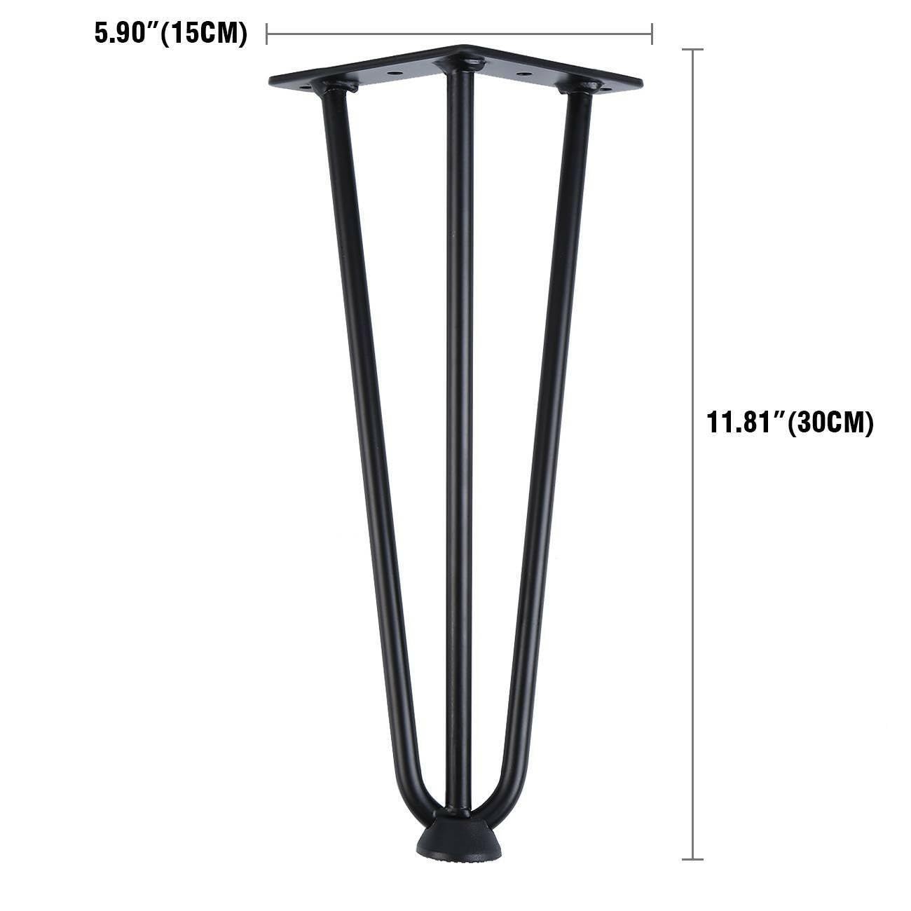 KayEsampra 4er Set Haarnadel Tischbeine Haarnadel Couchtisch Beine Höhe 30 cm/12inch Möbelfüße Tischkufen Haarnadelbeine, Tischbeine Tischfußhalterung DIY Handarbeit für Schreibtisch Esstisch,schwarz - Image 4