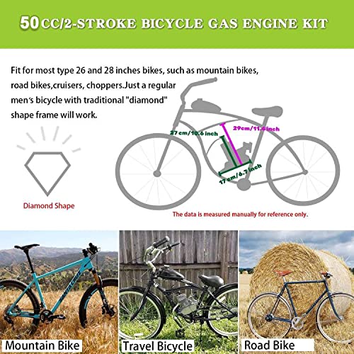 80cc 2 Temps Kit Moteur Vélo Gaz Moteur Kit De Conversion De Vélo pour Vélo Motorisé Cylindre Simple avec Compteur De Vitesse Argent - Image 4