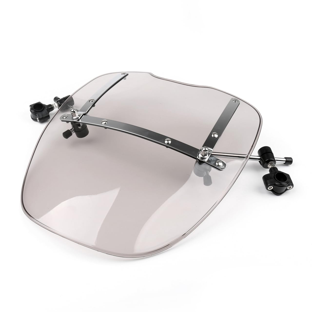 H-YEEU Motorrad Windschutzscheibe Windschutzabweiser fit für Harley Suzuki Honda Shadow Yamaha Kawasaki Cruiser Standards (braun, 17 inch) - Image 3