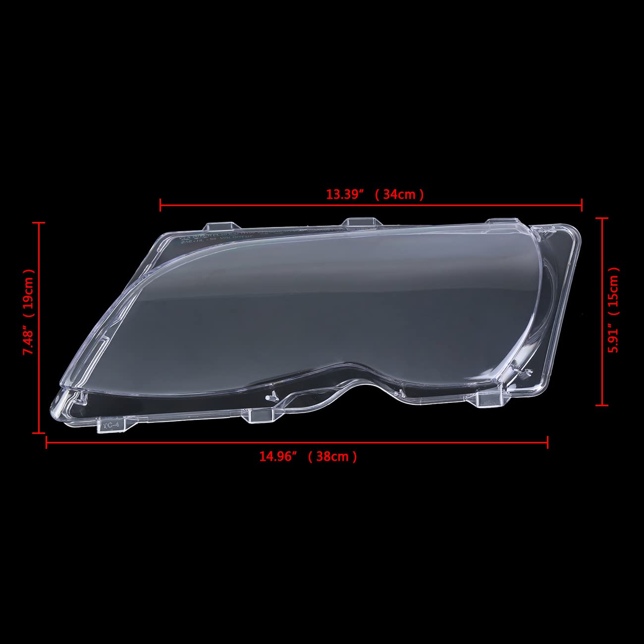H-YEEU Paar Scheinwerferglas Streuscheibe Abdeckung fit für BMW 3er E46 4-Türer 2001 2002 2003 2004 2005 Frontscheinwerfer Link & Rechts - Image 2