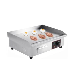H-YEEU 3000W Elektrischer Grill, Arbeitsplattengrillplatte Grillplatte Edelstahl Elektro Grill 55 x 36 cm für Balkon & Indoor, Stufenlos 50-300 °C