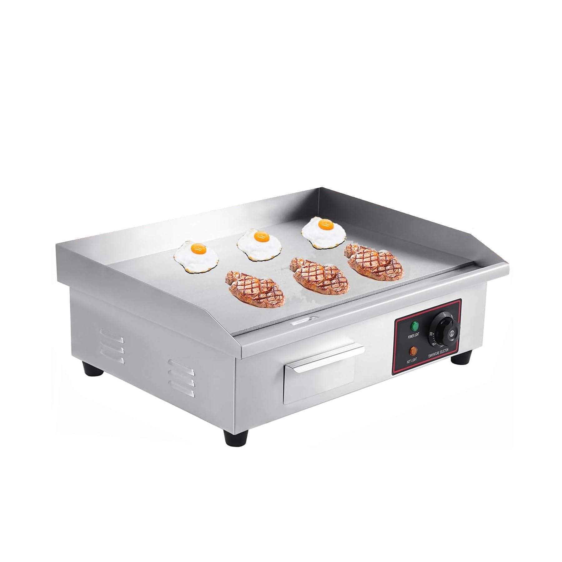 H-YEEU 3000W Elektrischer Grill, Arbeitsplattengrillplatte Grillplatte Edelstahl Elektro Grill 55 x 36 cm für Balkon & Indoor, Stufenlos 50-300 °C