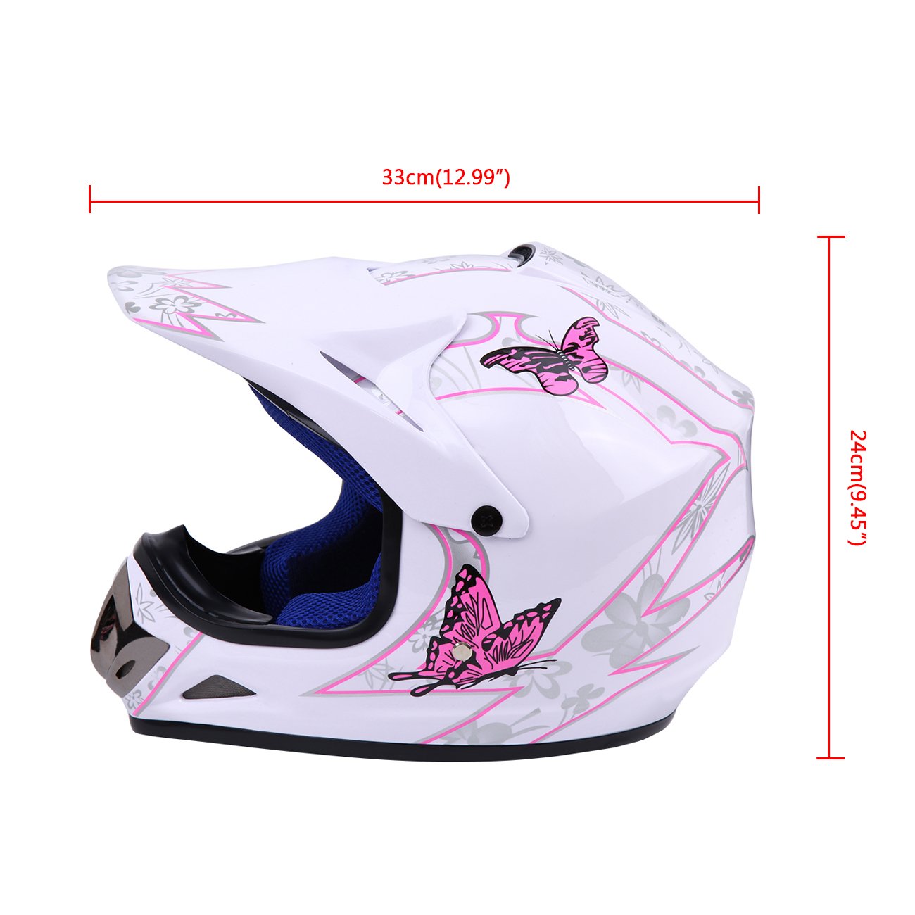 Samger DOT Jugend Kinder Offroad Helm Motocross Helm Dirt Bike ATV Motorrad Helm Handschuhe Brille (L,Weiß) - Image 2
