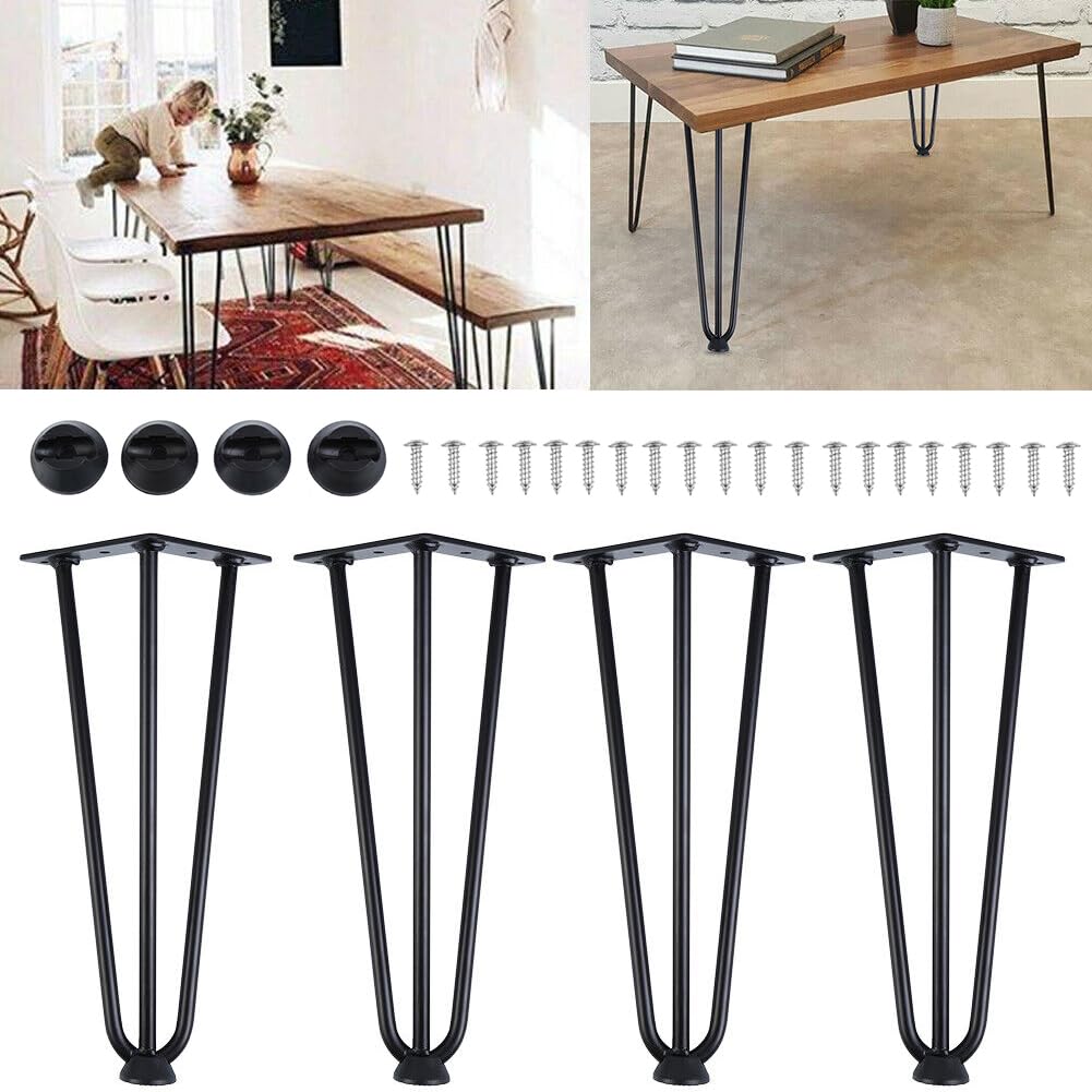KayEsampra 4er Set Haarnadel Tischbein 72 cm/28inch Möbelfüße Tischgestell Haarnadelbeine Heavy Duty Metall Möbel Bein für Schreibtisch Esstisch Couchtisch Tisch - Image 2