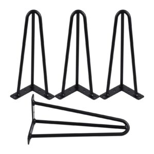 KayEsampra 4er Set Haarnadel Tischbeine Haarnadel Couchtisch Beine Höhe 30 cm/12inch Möbelfüße Tischkufen Haarnadelbeine, Tischbeine Tischfußhalterung DIY Handarbeit für Schreibtisch Esstisch,schwarz