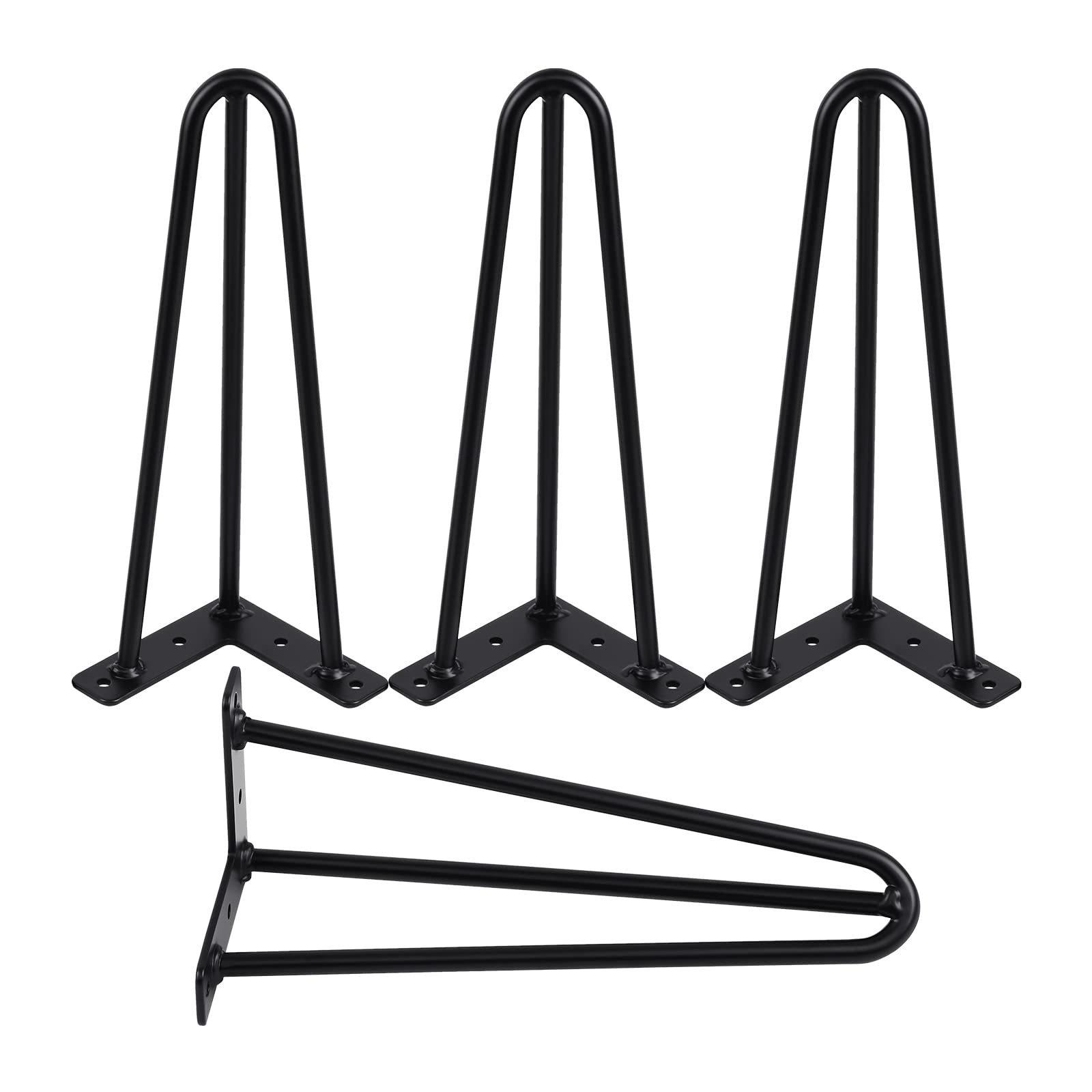 KayEsampra 4er Set Haarnadel Tischbeine Haarnadel Couchtisch Beine Höhe 30 cm/12inch Möbelfüße Tischkufen Haarnadelbeine, Tischbeine Tischfußhalterung DIY Handarbeit für Schreibtisch Esstisch,schwarz