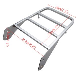 Samger Motorrad Chrom Sissy Bar Gepäckträger Rückseite Fit für Yamaha V-Star 400 650 1100 Classic