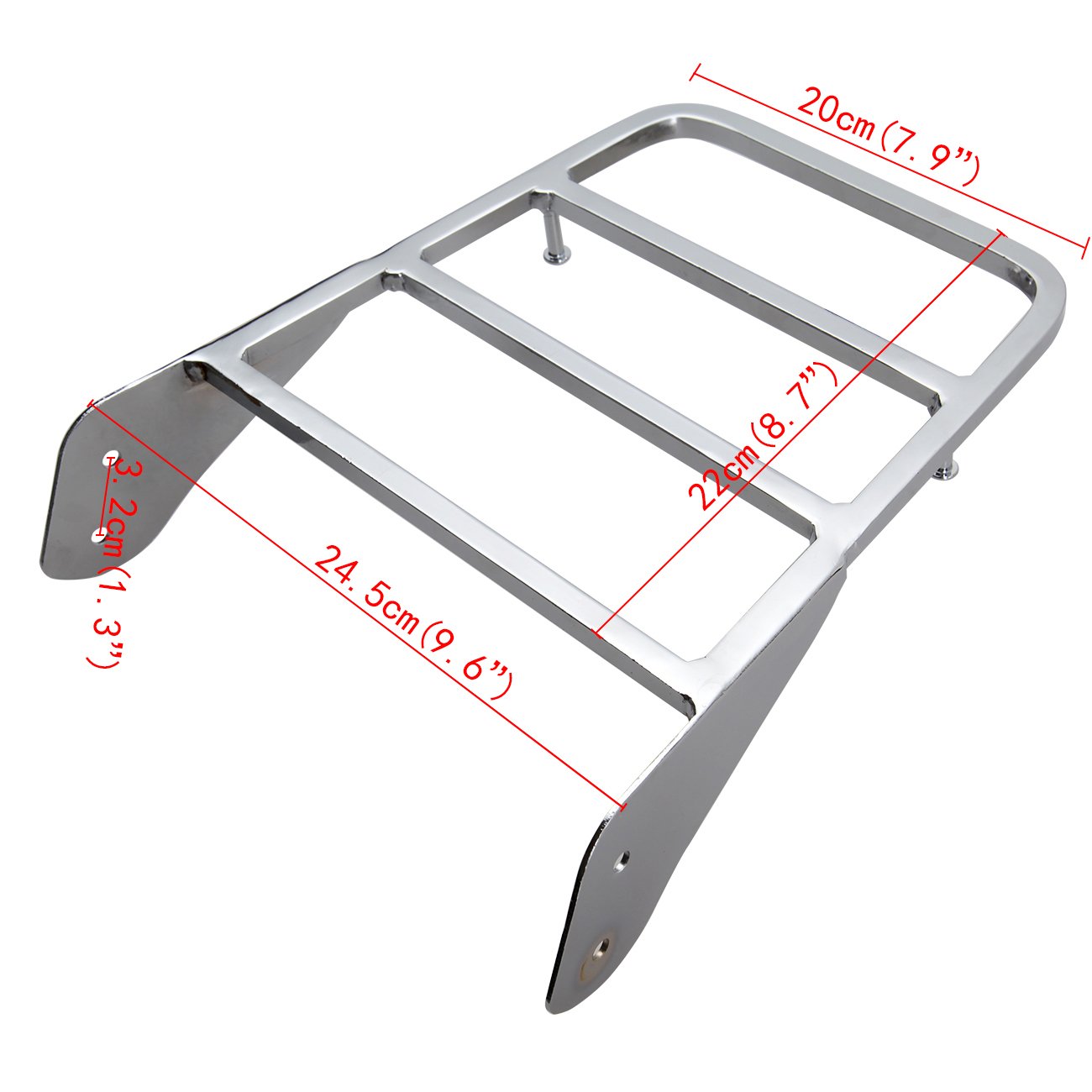 Samger Motorrad Chrom Sissy Bar Gepäckträger Rückseite Fit für Yamaha V-Star 400 650 1100 Classic