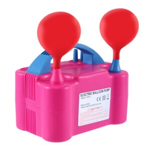 Elektrische Ballonpumpe 600W, Leise Doppeldüse, Rosarot für Party Deko