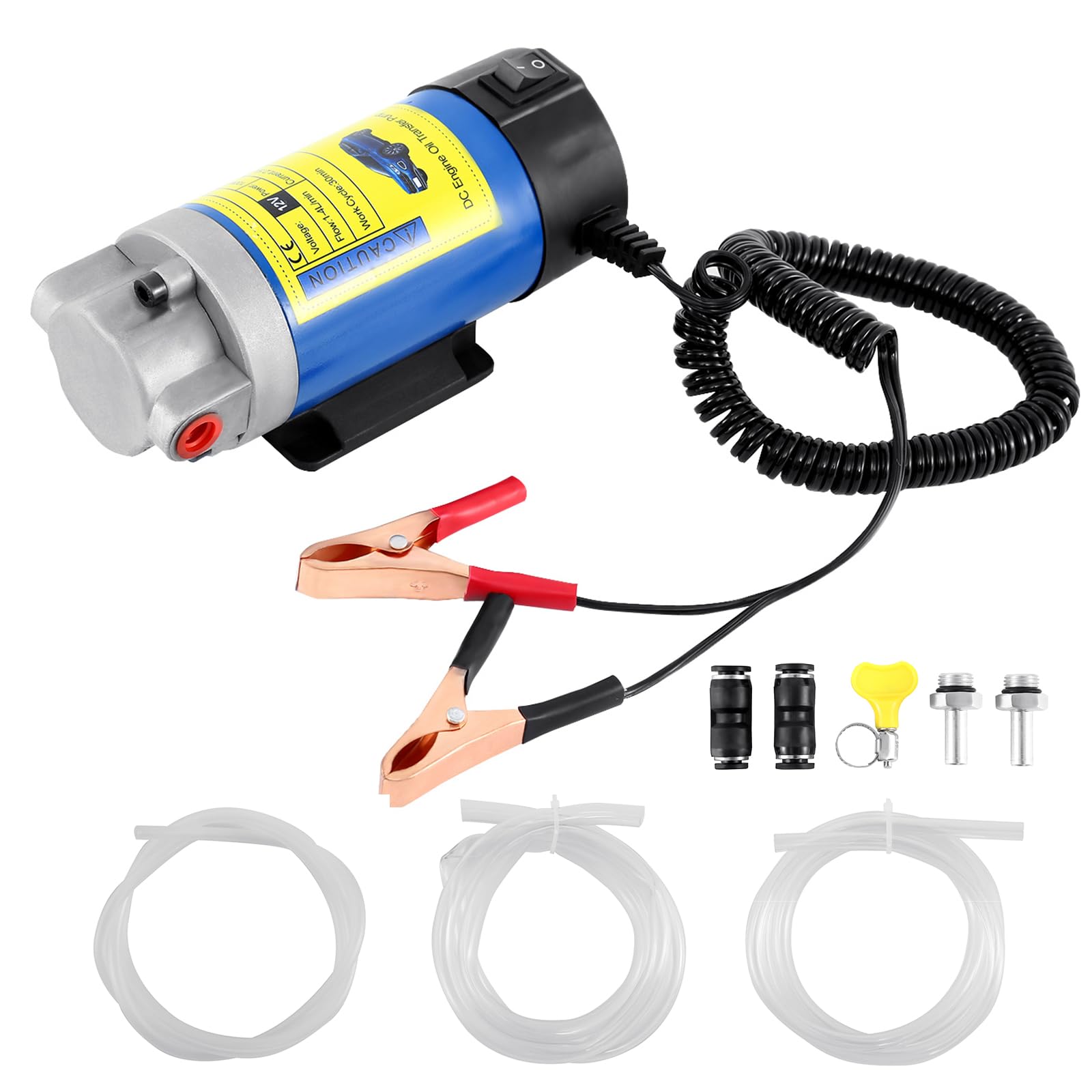 H-YEEU Dieselpumpe 12V 24V 100W Ölabsaugpumpe Kraftstoffpumpe Motoröl-Wechsel Diesel Umfüllpumpe Fluid ExtractorGeräuscharm Ausgestattet mit 3 Rohren - Image 3