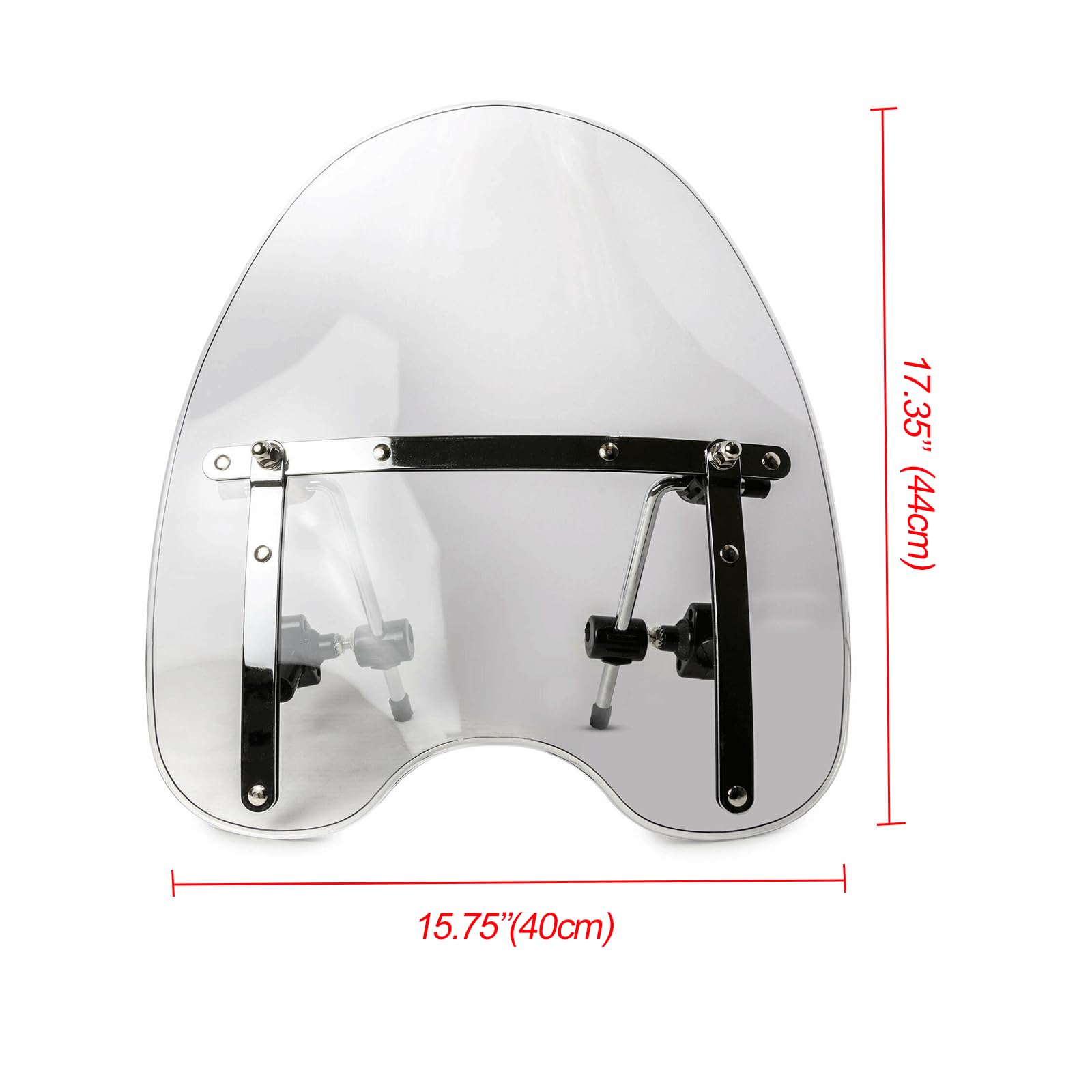 H-YEEU Motorrad Windschutzscheibe Windschutzabweiser fit für Harley Suzuki Honda Shadow Yamaha Kawasaki Cruiser Standards (Weiß, 17 inch) - Image 3