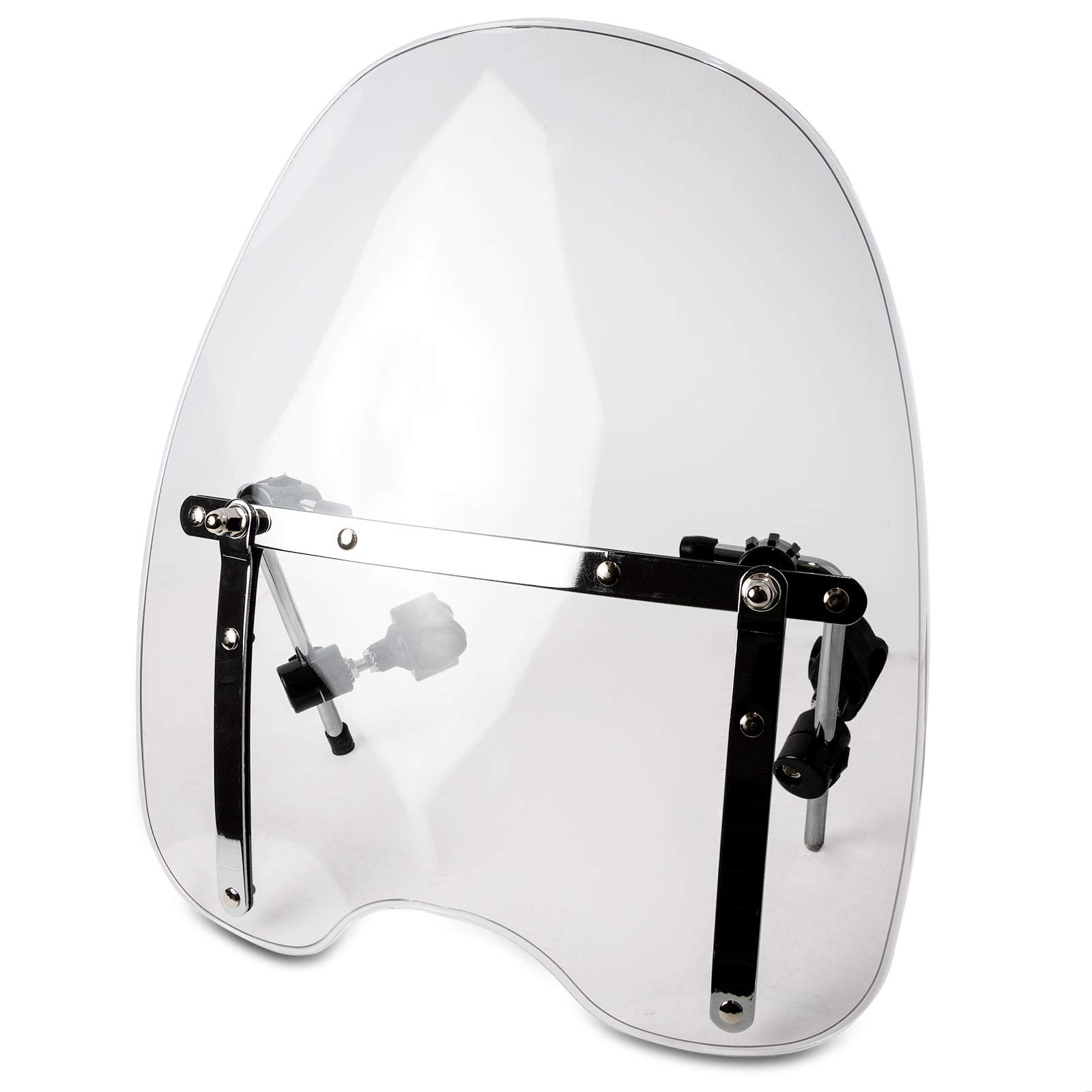H-YEEU Motorrad Windschutzscheibe Windschutzabweiser fit für Harley Suzuki Honda Shadow Yamaha Kawasaki Cruiser Standards (Weiß, 17 inch)