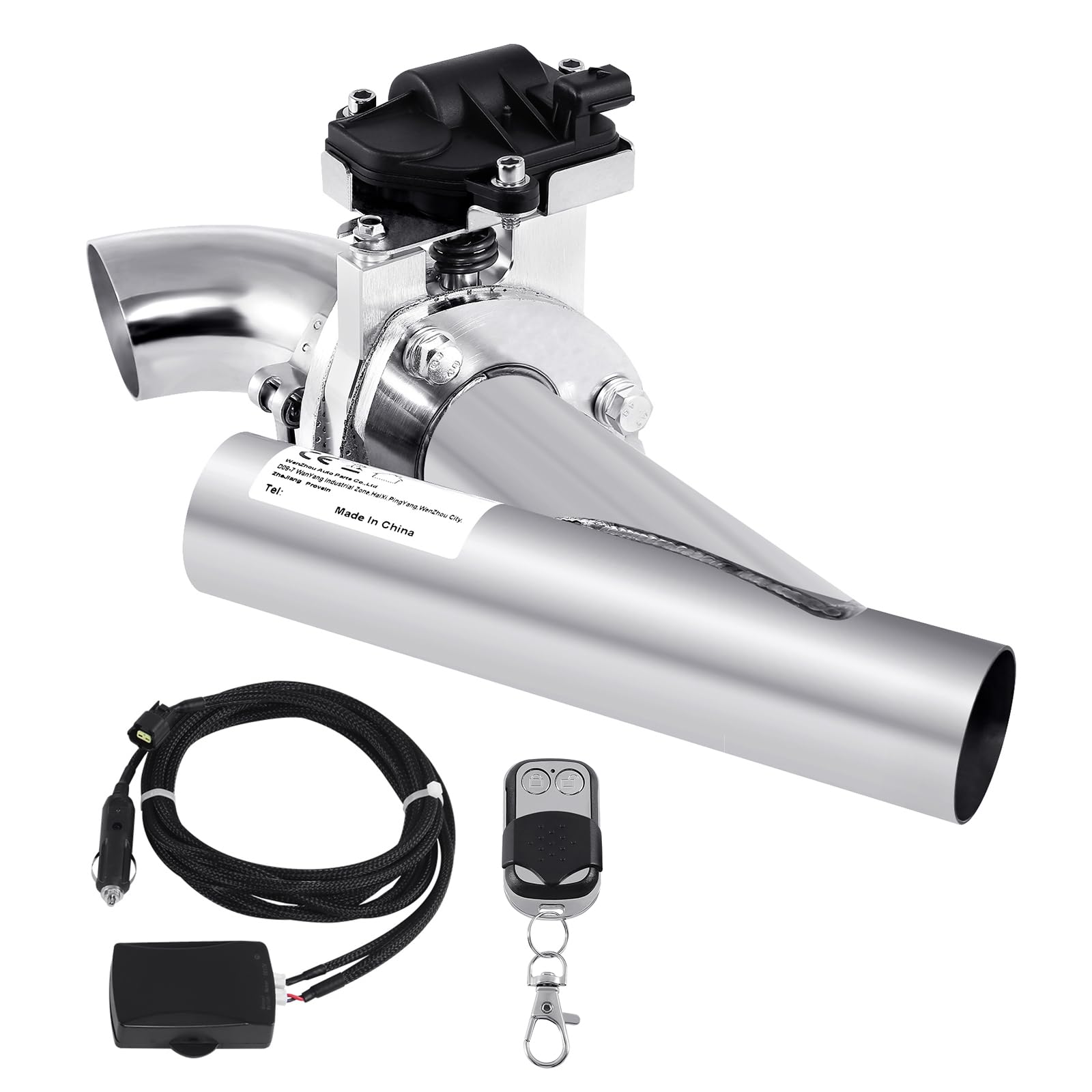 H-YEEU 51mm 2" Edelstahl Elektrische Auspuff Endschalldämpfer Ventilschalter System Kit mit Fernbedienung