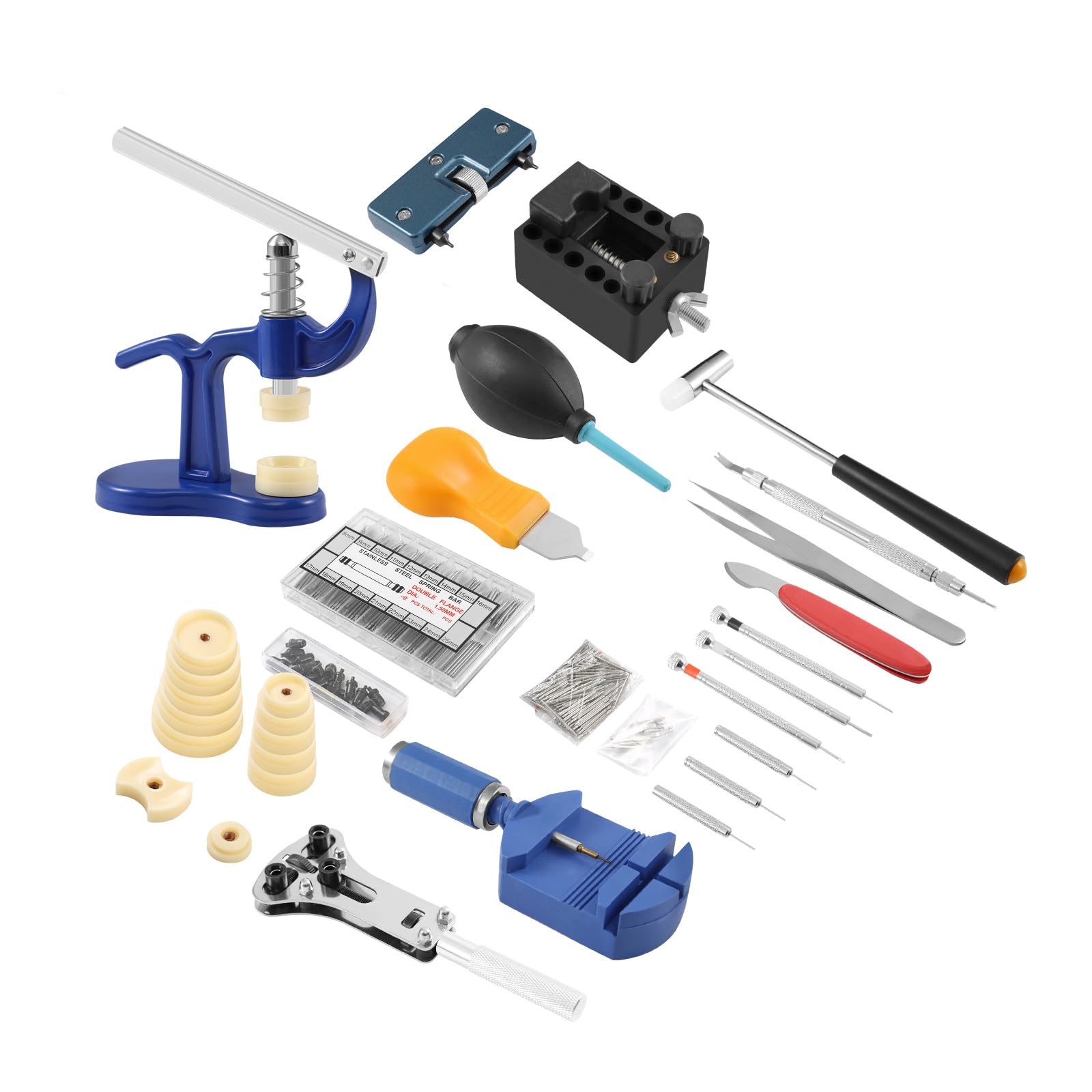 H-YEEU Uhrenwerkzeug Set, Reparatur Werkzeug Profi Uhrmacherwerkzeug, Uhren Batteriewechsel Set Uhren Werkzeug mit Uhrenarmband Entferner, Uhrenöffner, Federstegwerkzeug - Image 2