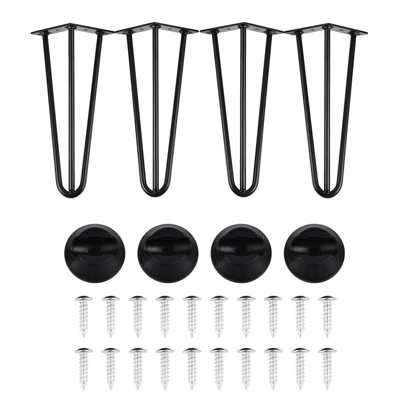 KayEsampra 4er Set Haarnadel Tischbeine Haarnadel Möbelfüße Tischkufen Haarnadelbeine, Beinhöhe ca 40 cm/16inch Metall Tischbeine Tischfußhalterung DIY Handarbeit für Schreibtisch Esstisch Schwarz - Image 3