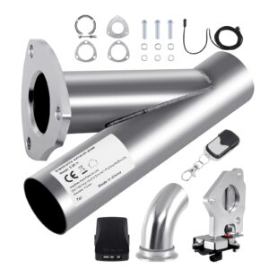 H-YEEU 2.25" 57mm Edelstahl Elektrische Auspuff Endschalldämpfer Ventilschalter System Kit mit Fernbedienung