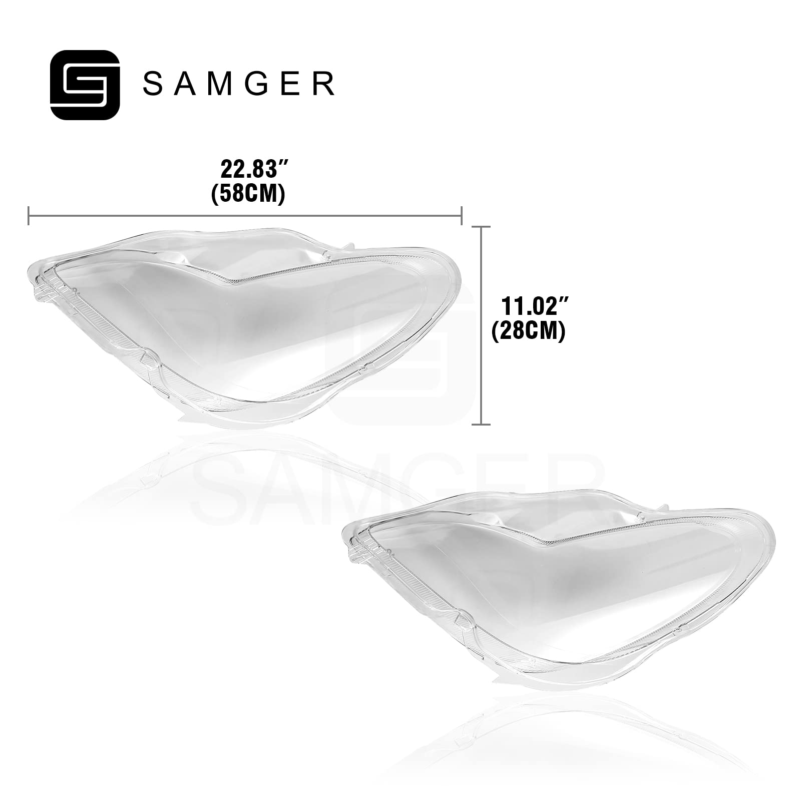 Samger 1 Paire de Droite et de Gauche Phare Coque Lampe Frontale lentille Transparente Coque Fit pour Mercedes W219 CLS350 CLS500 CLS550 2006-2011 - Image 2