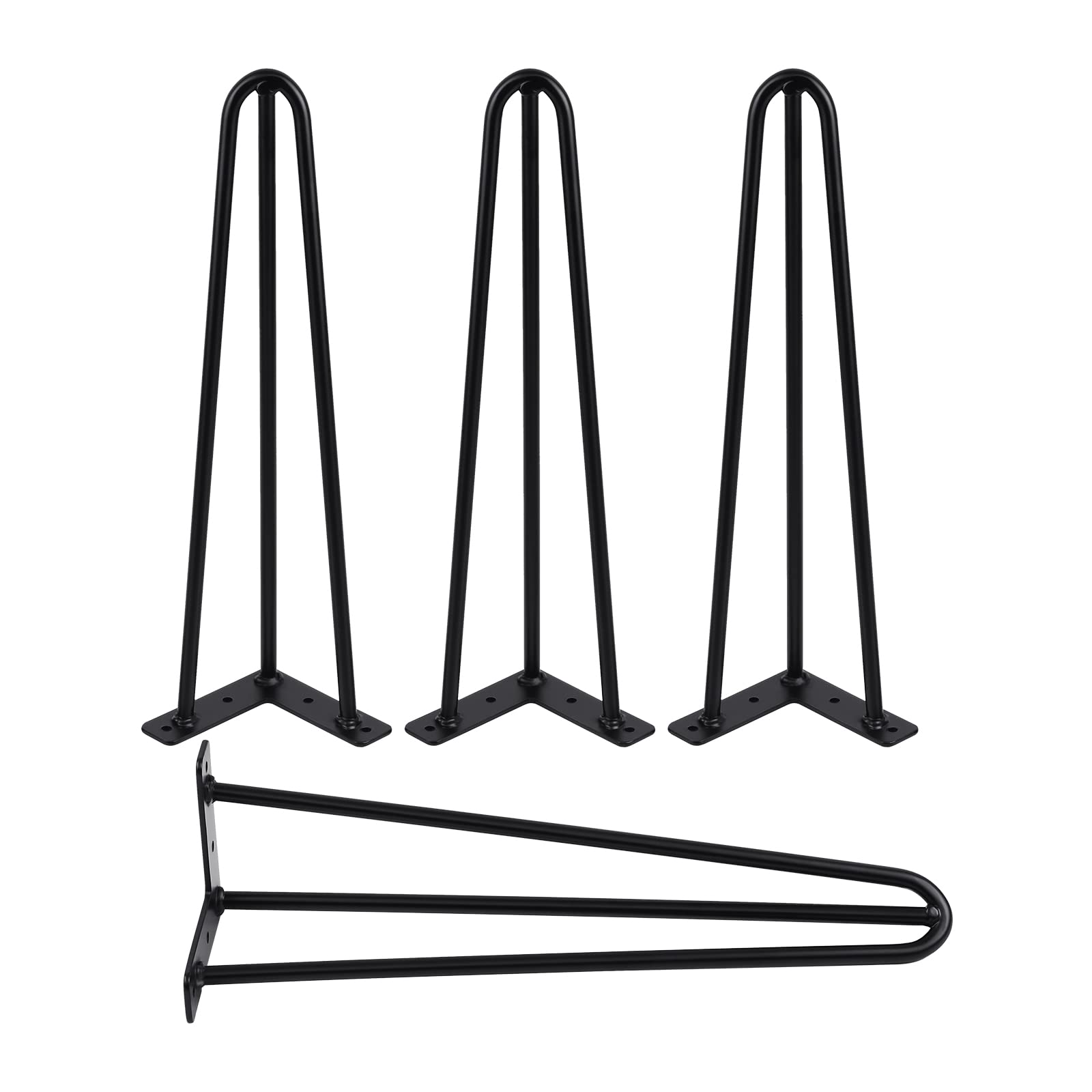 KayEsampra 4er Set Haarnadel Tischbeine Haarnadel Möbelfüße Tischkufen Haarnadelbeine, Beinhöhe ca 40 cm/16inch Metall Tischbeine Tischfußhalterung DIY Handarbeit für Schreibtisch Esstisch Schwarz - Image 4