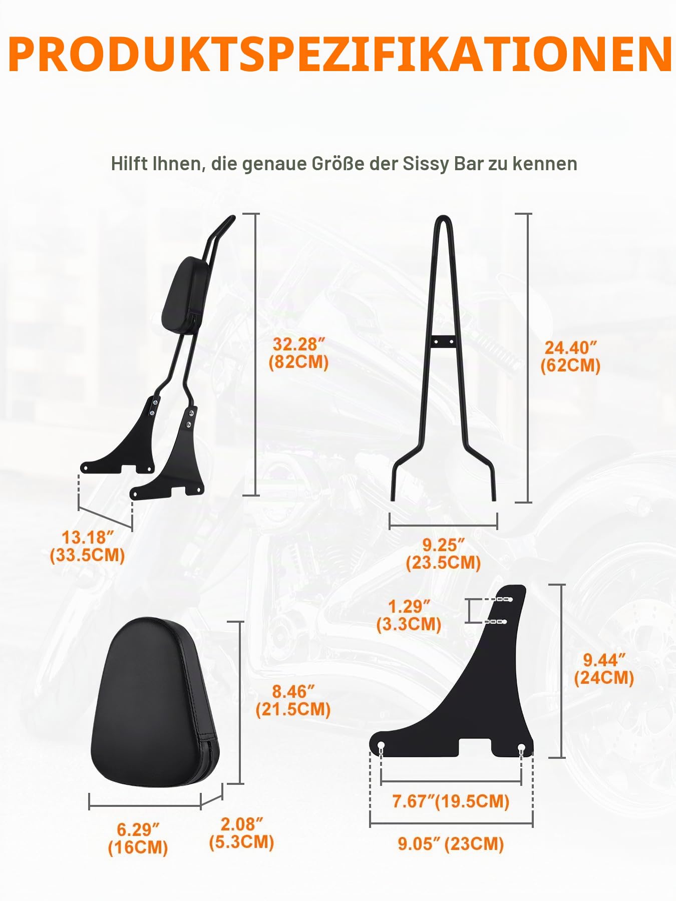 Samger Sissy Bar Hinten Abnehmbare Rückenlehne Fit für Harley Sportster XLH883 XL883R XL883C XLH1200 Schwarz - Image 2
