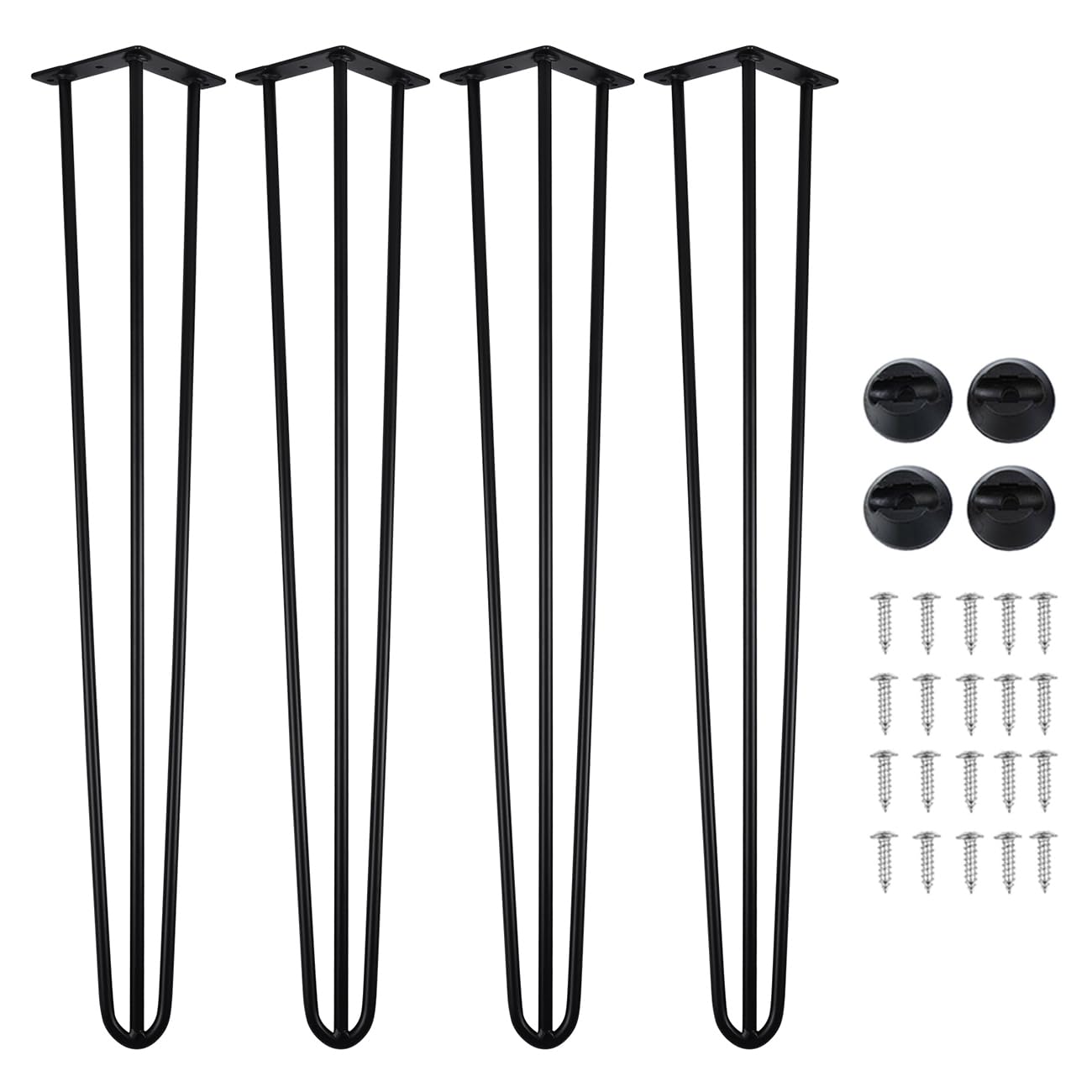 KayEsampra 4er Set Haarnadel Tischbein 72 cm/28inch Möbelfüße Tischgestell Haarnadelbeine Heavy Duty Metall Möbel Bein für Schreibtisch Esstisch Couchtisch Tisch