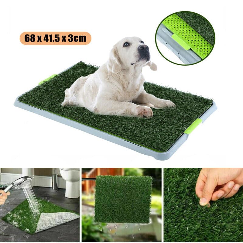 Hundeklo Hundetoilette, Welpentoilette 67 x 42cm, Indoor Hundetöpfchen, Toilette Welpenklo Training Rasenmatte für Kleine Hunde Grosse Hunde ältere - Image 3