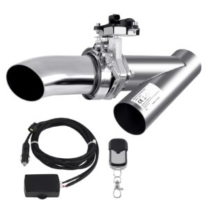H-YEEU 3" 76mm Edelstahl Elektrische Auspuff Endschalldämpfer Ventilschalter System Kit mit Fernbedienung