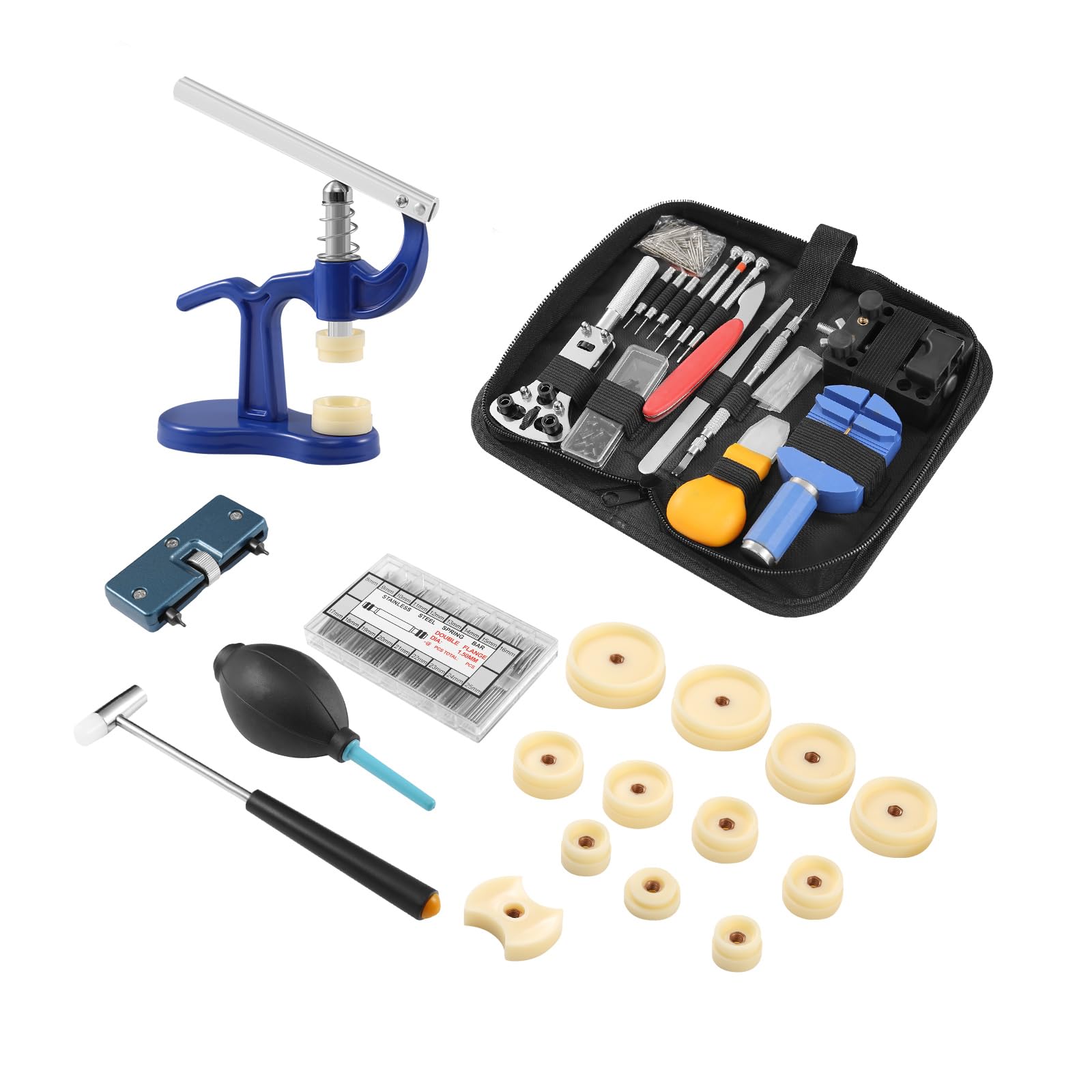 H-YEEU Uhrenwerkzeug Set, Reparatur Werkzeug Profi Uhrmacherwerkzeug, Uhren Batteriewechsel Set Uhren Werkzeug mit Uhrenarmband Entferner, Uhrenöffner, Federstegwerkzeug - Image 3