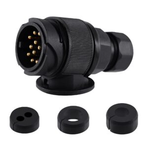 H-YEEU 13 Poliger Anhänger Stecker 12V Wasserdicht Anhängerstecker 13 polige Anhänger Stecker Für Wohnwagen PKW AHK Adapter Stecker