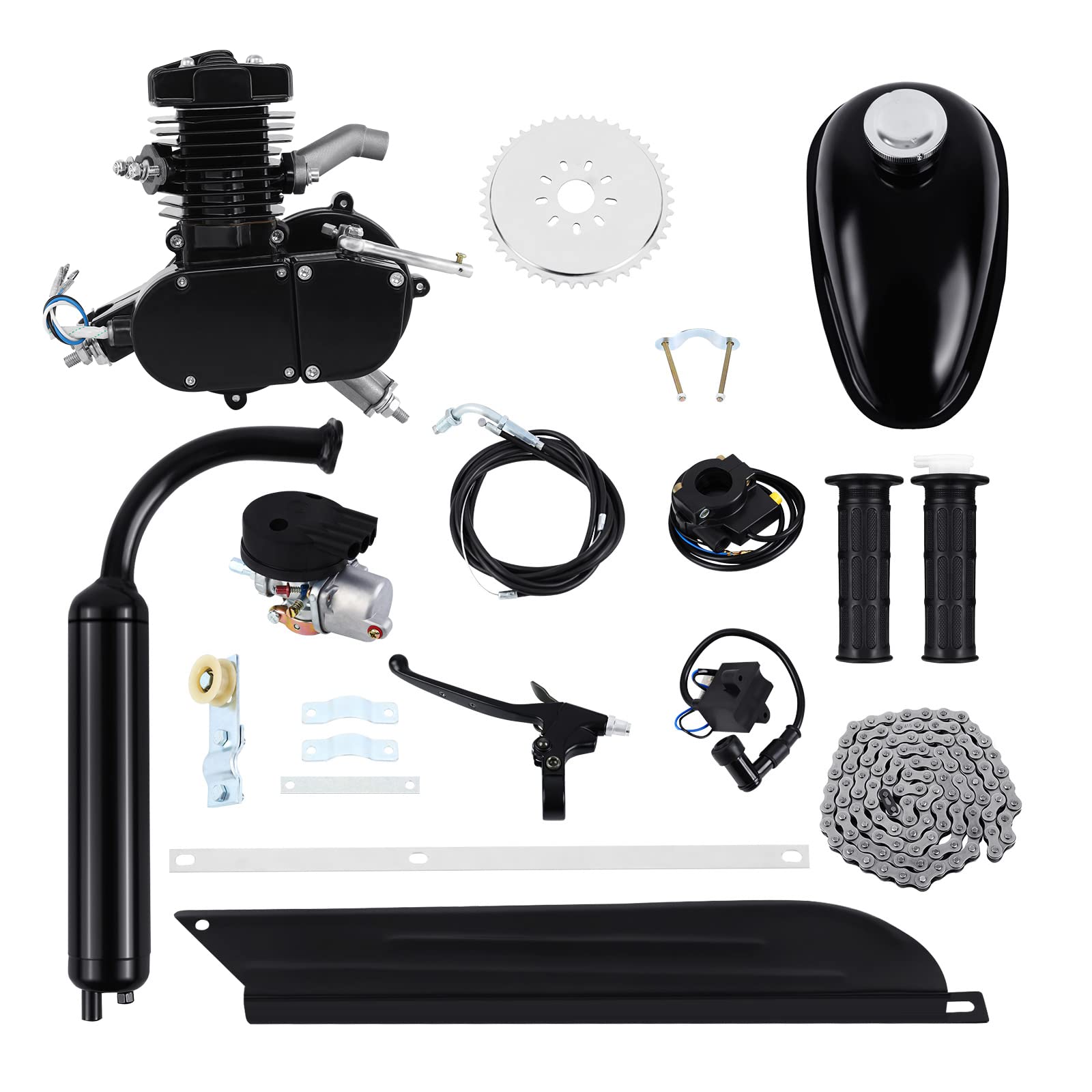 2 Temps kit Moteur vélo 50cc Gaz Motorisé Moteur Kit de Conversion de Vélo Noire - Image 2