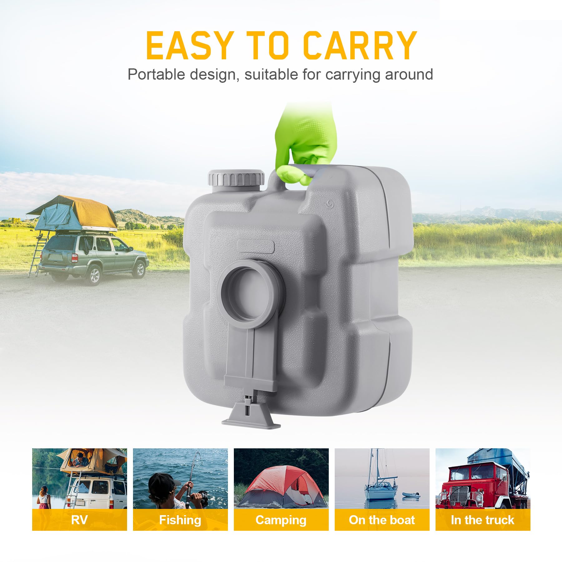 Samger Samger 20L Tragbare Campingtoilette Chemietoilette, Mobile Toilette Reisetoilette Campingklo, Unterstützung bis 130KG für Camping, Wohnmobil, Im Freien Reise - Image 4
