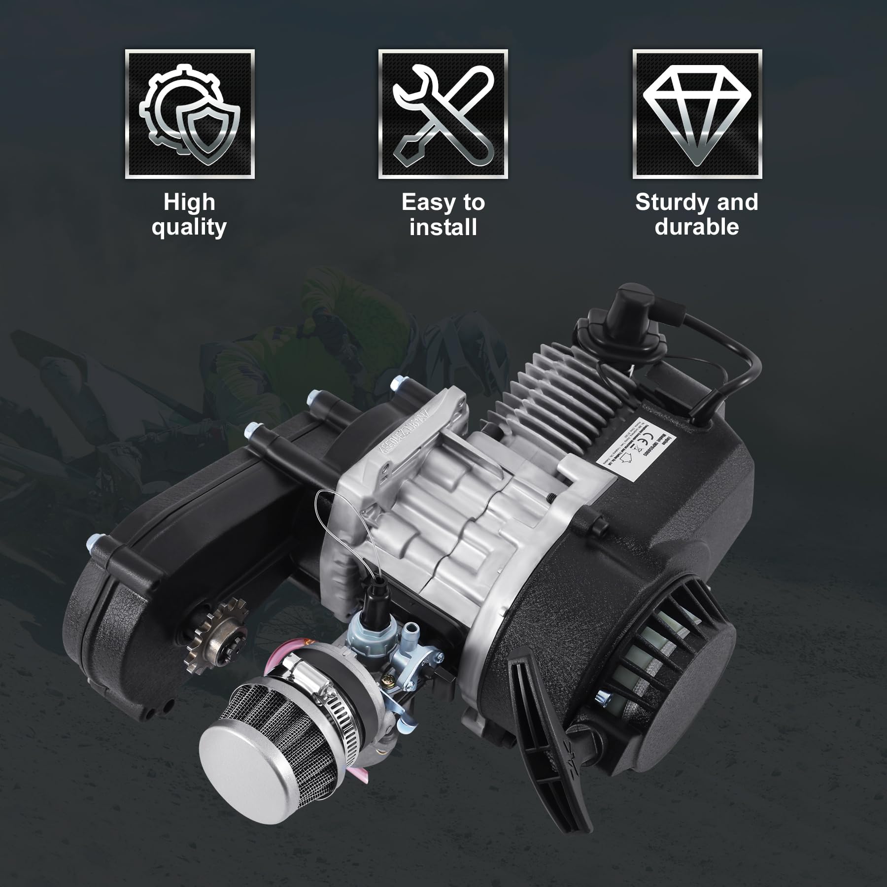 Sange 49cc 2 Takt Motor mit Vergaser für Motorrad Pocket Bike Mini Bike Quads Cross Bike - Image 4