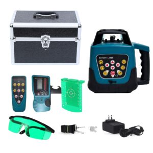 H-YEEU Automatisches Selbstnivellierendes Rotierendes Laser Level Kit, Grüner Strahl 360° Rotierendes IP54 Horizontale Vertikale Transit Level Arbeitsbereich 500M mit Empfänger Fernbedienung