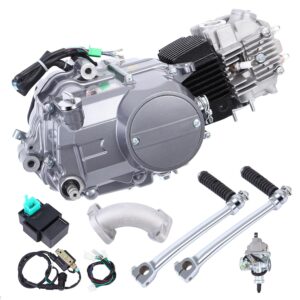 H-YEEU 125ccm Motor, 4-Takt 4 Gang Dirtbike Motor Engine, Einzylinder Go Kart Motor luftgekühlt Fit für HONDA CRF50 XR70 Z50