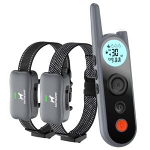 KAIYIKAPET Collier de Dressage pour Deux Chiens Rechargeable, Portée de 1200 m Collier, avec Mode Vibration, Son, Choc, IPX7 Résistant à L’Eau, Adapté Aux Chiens de Petites Moyennes Tailles