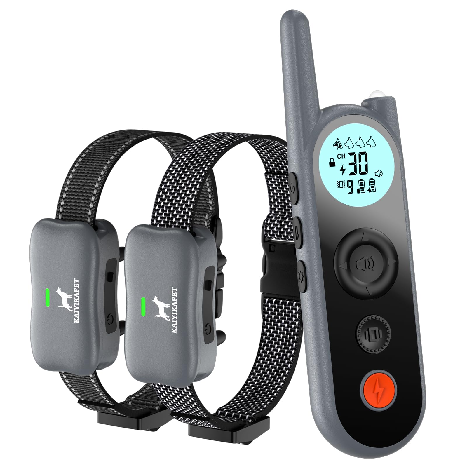 KAIYIKAPET Collier de Dressage pour Deux Chiens Rechargeable, Portée de 1200 m Collier, avec Mode Vibration, Son, Choc, IPX7 Résistant à L’Eau, Adapté Aux Chiens de Petites Moyennes Tailles