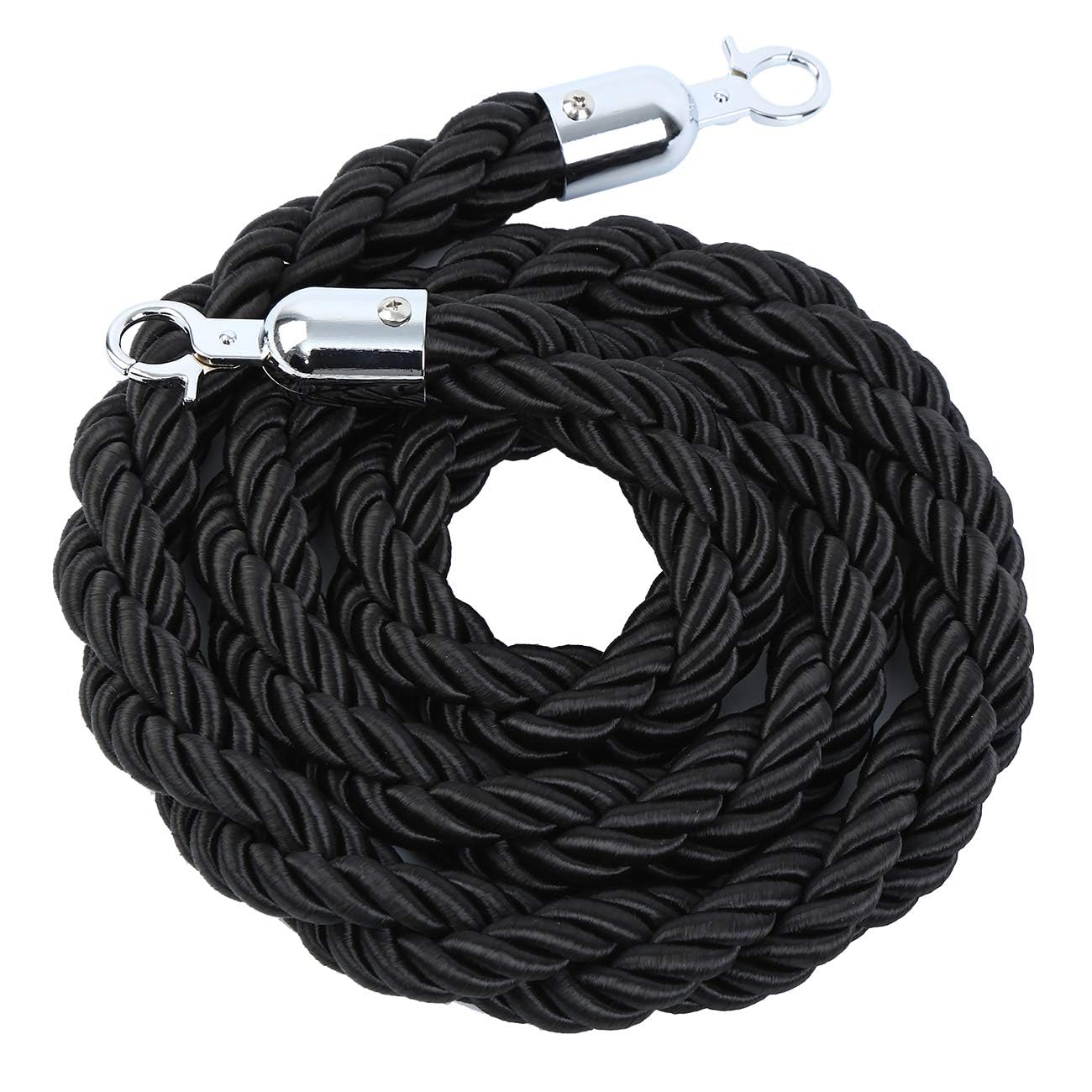 KayEsampra 1.5 M Absperrkordel Handlaufseil Absperrseil Personenleitsystem Handlaufseil Personen mit Haken für Hotel Restaurant Cinema(Schwarz) - Image 4