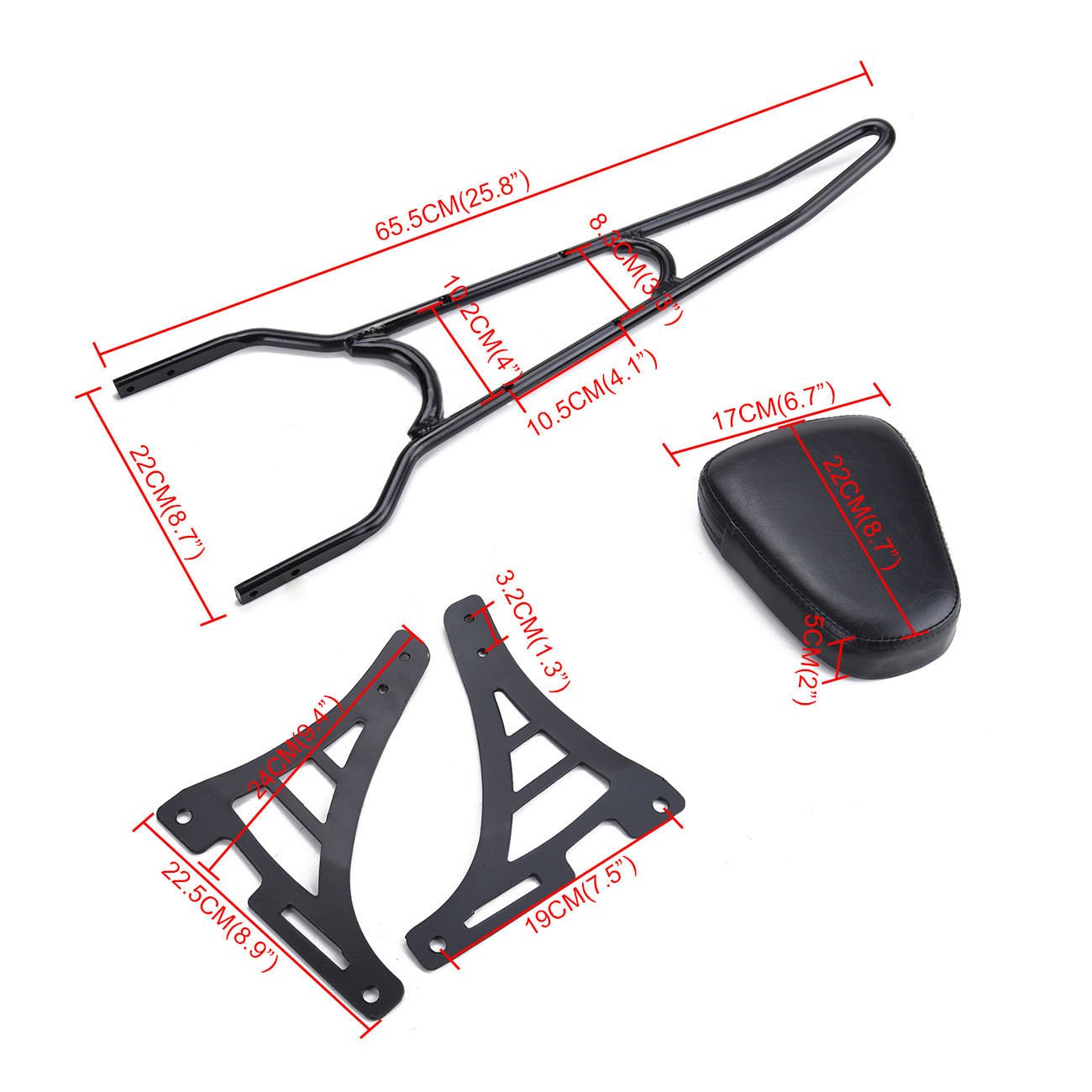 Samger Motorrad Sissy Bar Hinten Abnehmbare Rückenlehne Fit für Harley Davidson Sportster XL 883 1200 04-20 - Image 2