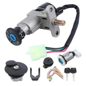 H-YEEU Motorrad Zündschloss Zündschlossschloss Tankdeckel Schlüssel Tasten Satz für Roller 49cc 50cc 90cc 110cc 125cc 150cc GY6 Moped