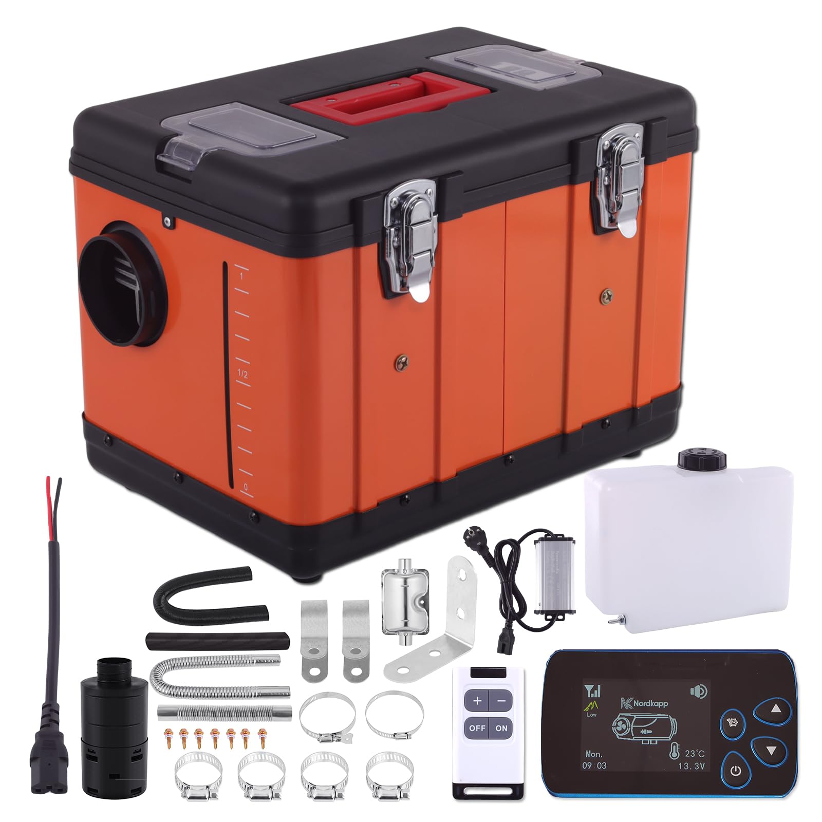 H-YEEU 8KW Diesel Standheizung, 110-220V & 12V & 24V Tragbare Dieselheizung mit Bluetooth APP & Adapter, Höhenmodus 5500m max,6L Kraftstofftank, Heizung für Auto, LKW, Boot, Wohnmobil