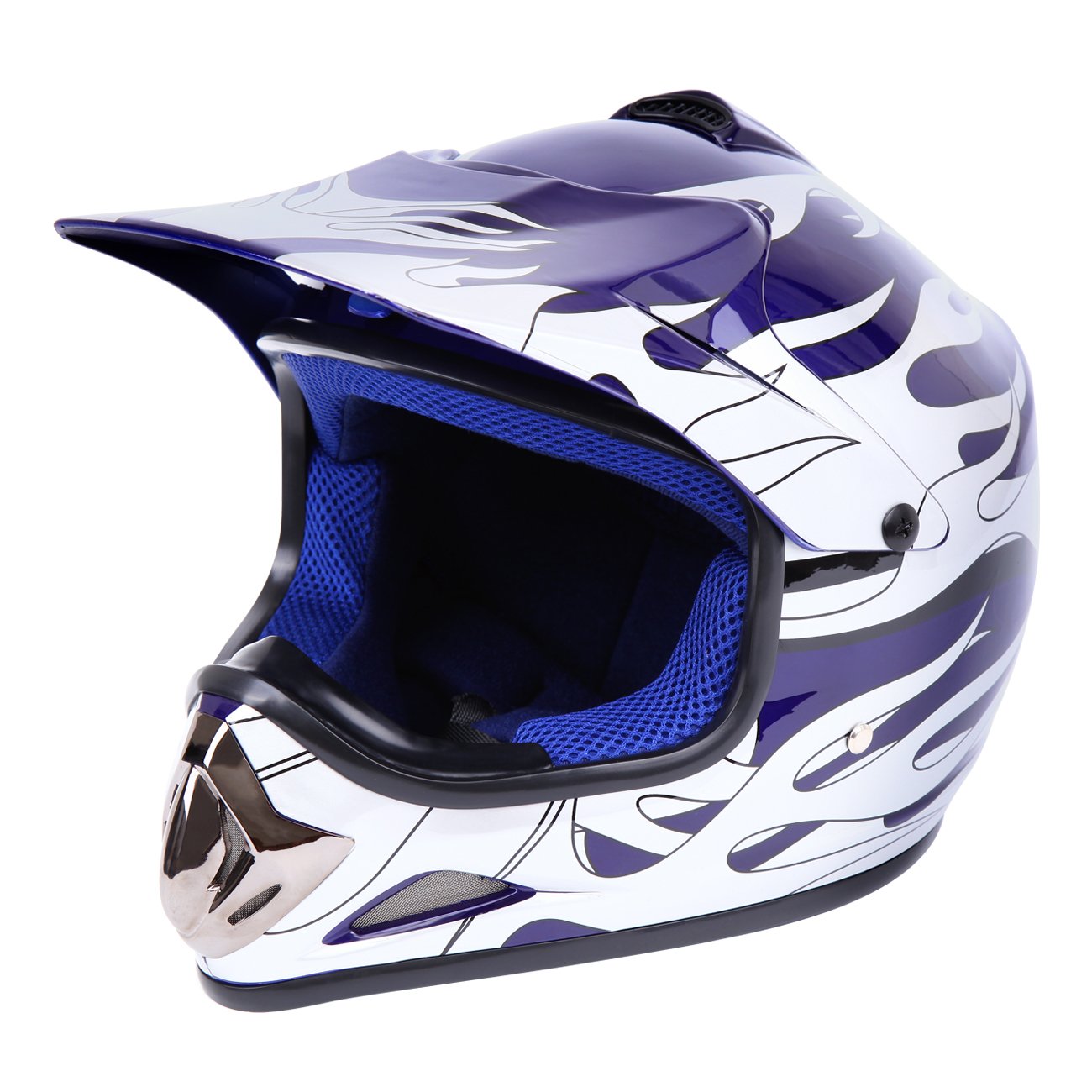 Samger DOT Jugend Kinder Offroad Helm Motocross Helm Dirt Bike ATV Motorrad Helm Handschuhe Brille(M,Blau) - Image 4