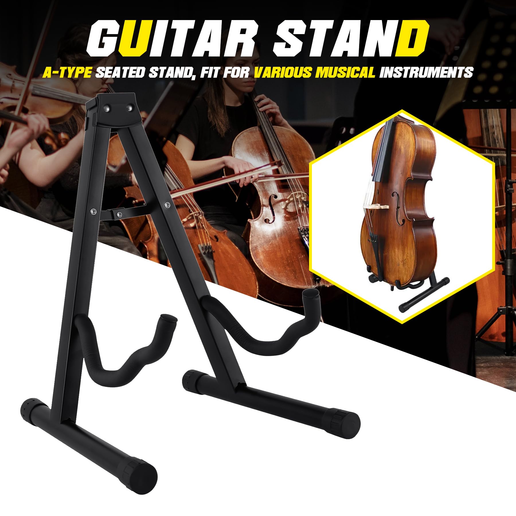 Ridgeyard Universal Gitarrenständer Aufklappen, für Akustikgitarre E-Gitarren- und Bassgitarre ,A-Form - Image 2