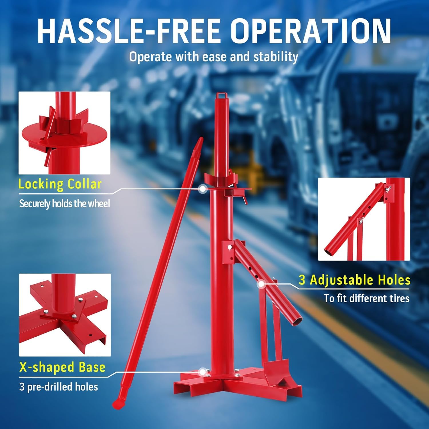 H-YEEU Manueller Reifenmontiergerät Reifenwechsler Reifenmontiermaschine Montagehilfe