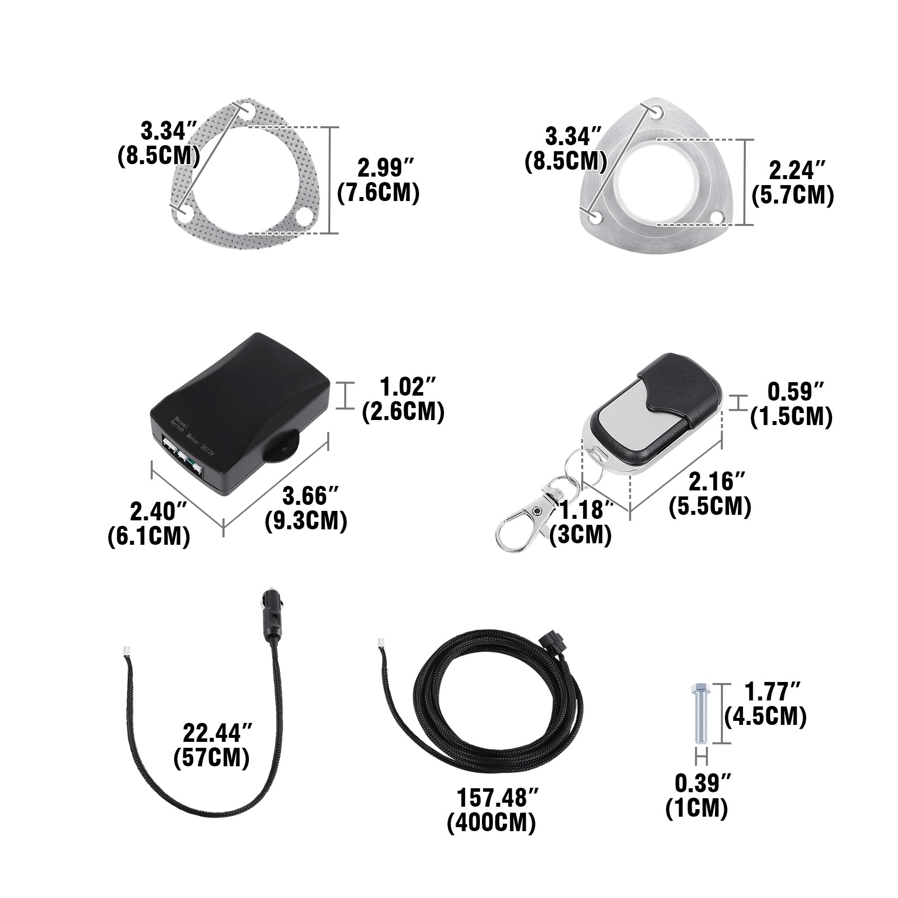 H-YEEU 2.25" 57mm Edelstahl Elektrische Auspuff Endschalldämpfer Ventilschalter System Kit mit Fernbedienung - Image 4